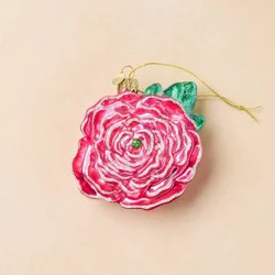 John Derian for Target Glass Pink Peony Ornament