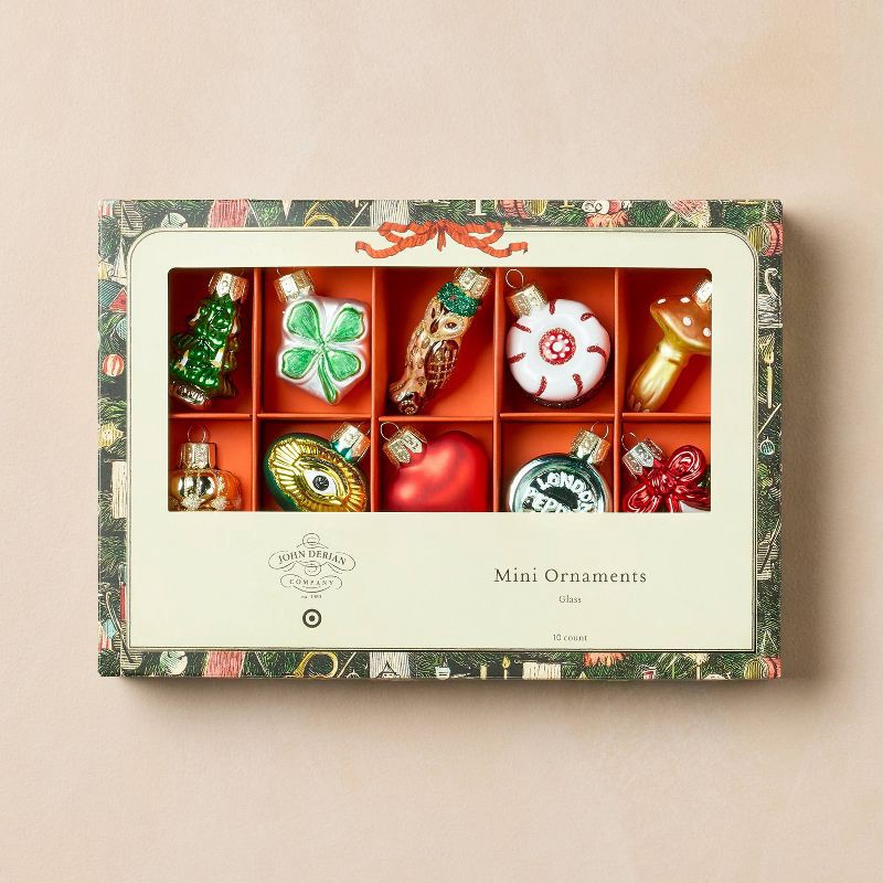 slide 3 of 3, John Derian for Target 10ct Mini Glass Ornament Set, 10 ct