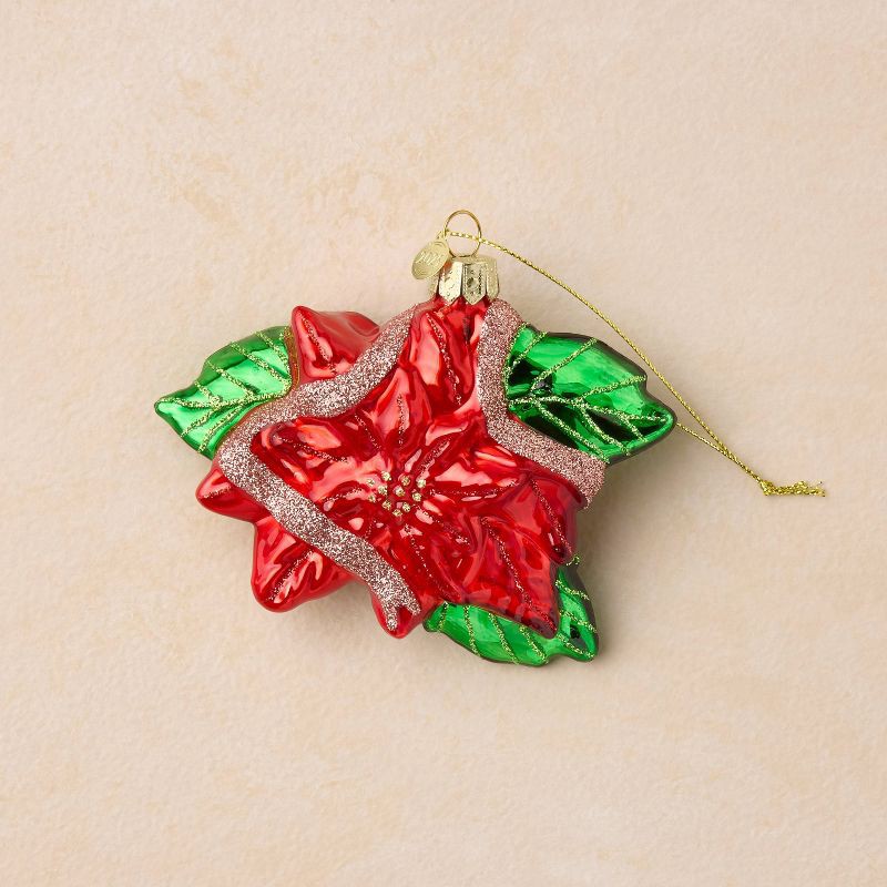 slide 1 of 4, John Derian for Target Glass Poinsettia Ornament, 1 ct