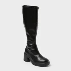 Women's Danika Stretch Tall Combat Boots with Memory Foam Insole - Wild Fable™ Black 9