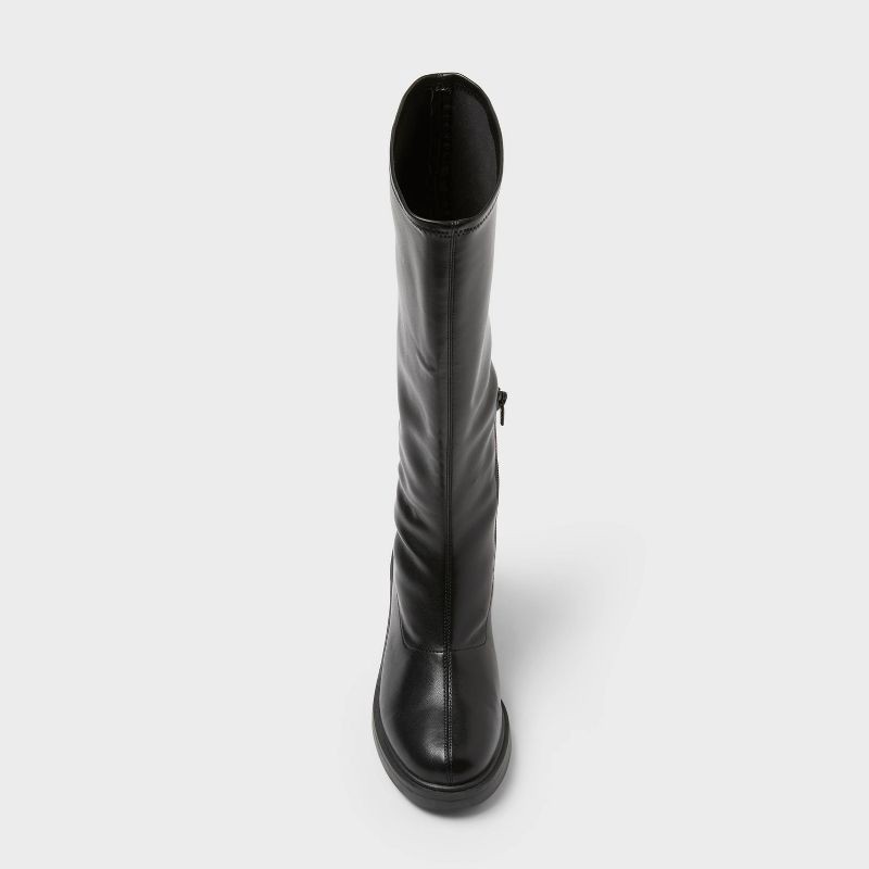 slide 3 of 3, Women's Danika Stretch Tall Combat Boots with Memory Foam Insole - Wild Fable™ Black 9.5, 1 ct