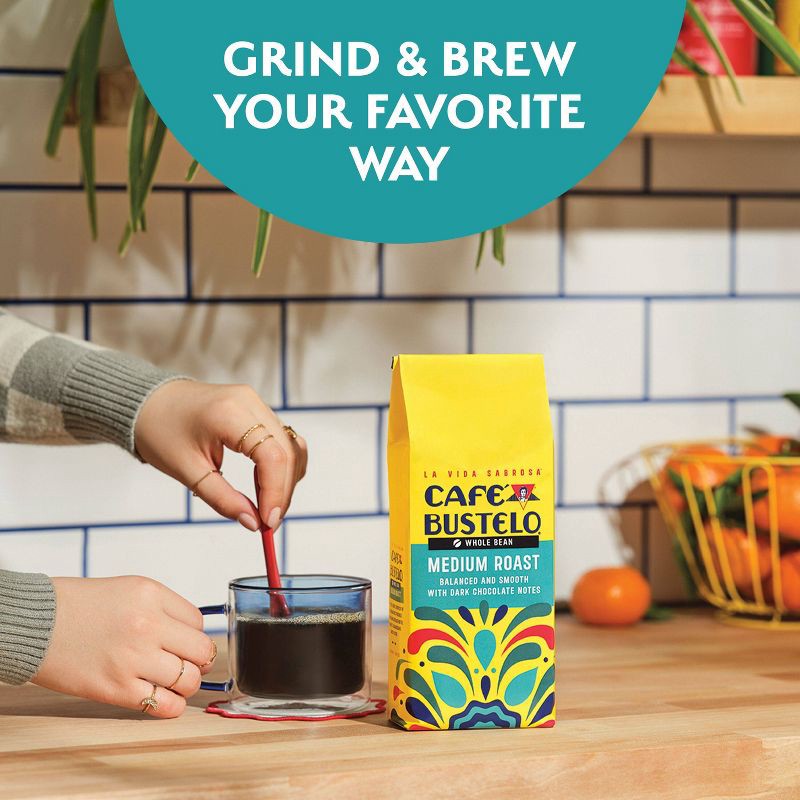 slide 3 of 6, Cafe Bustelo Medium Roast Whole Bean Coffee - 10oz, 10 oz