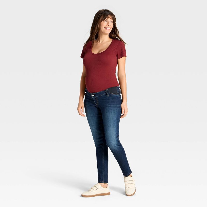 slide 3 of 4, Under The Belly Low-Rise Skinny Maternity Jeans - Isabel Maternity by Ingrid & Isabel™ Dark Wash 4, 1 ct