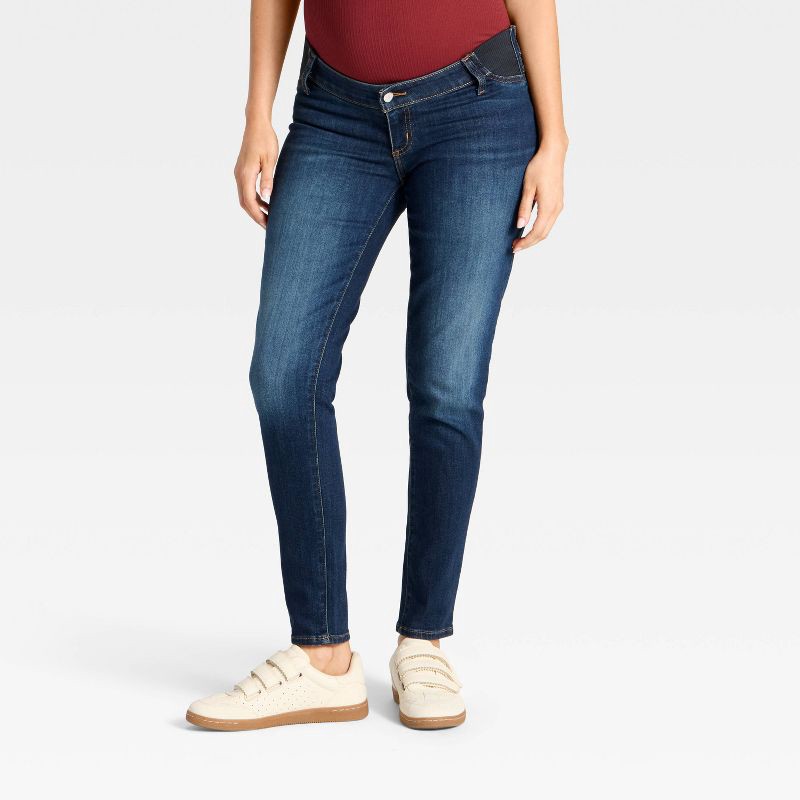 slide 1 of 4, Under The Belly Low-Rise Skinny Maternity Jeans - Isabel Maternity by Ingrid & Isabel™ Dark Wash 4, 1 ct