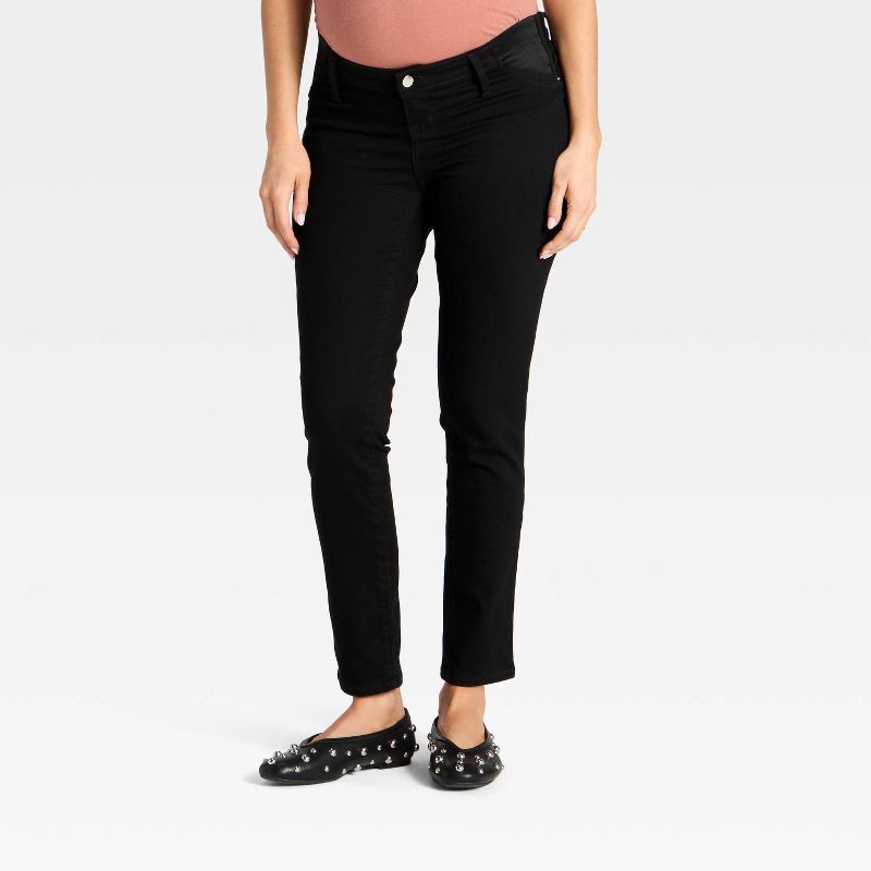 slide 1 of 4, Under The Belly Low-Rise Skinny Maternity Jeans - Isabel Maternity by Ingrid & Isabel™ Black 4, 1 ct