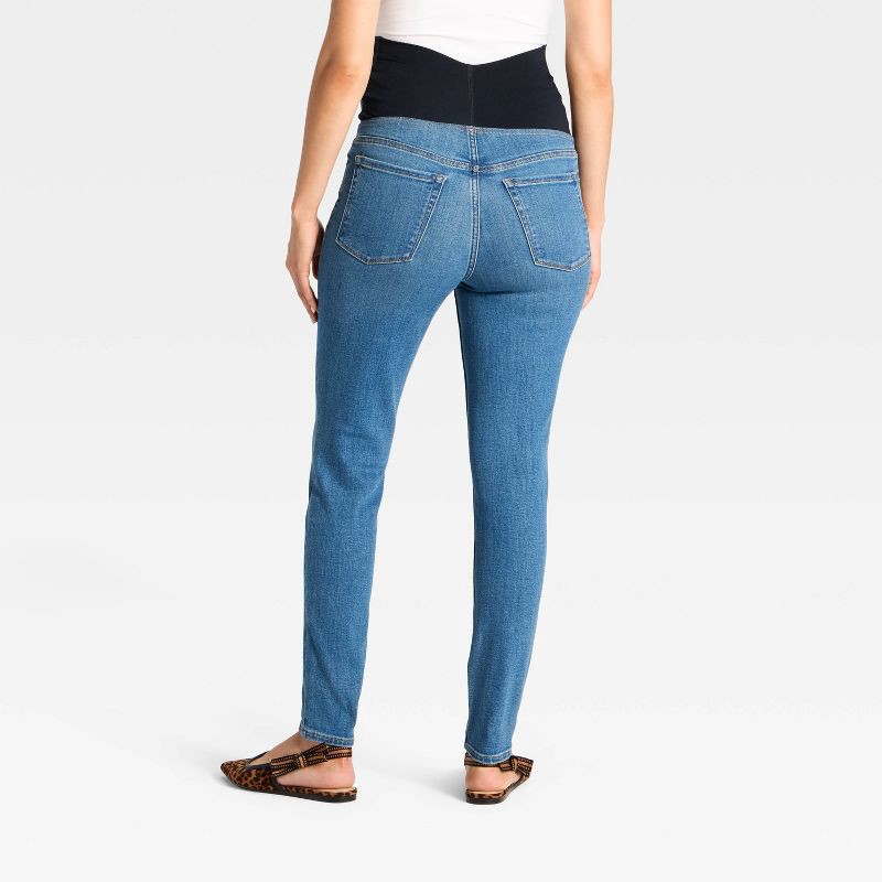 slide 2 of 5, Over The Belly Low-Rise Skinny Maternity Jeans - Isabel Maternity by Ingrid & Isabel™ Medium Wash 2, 1 ct