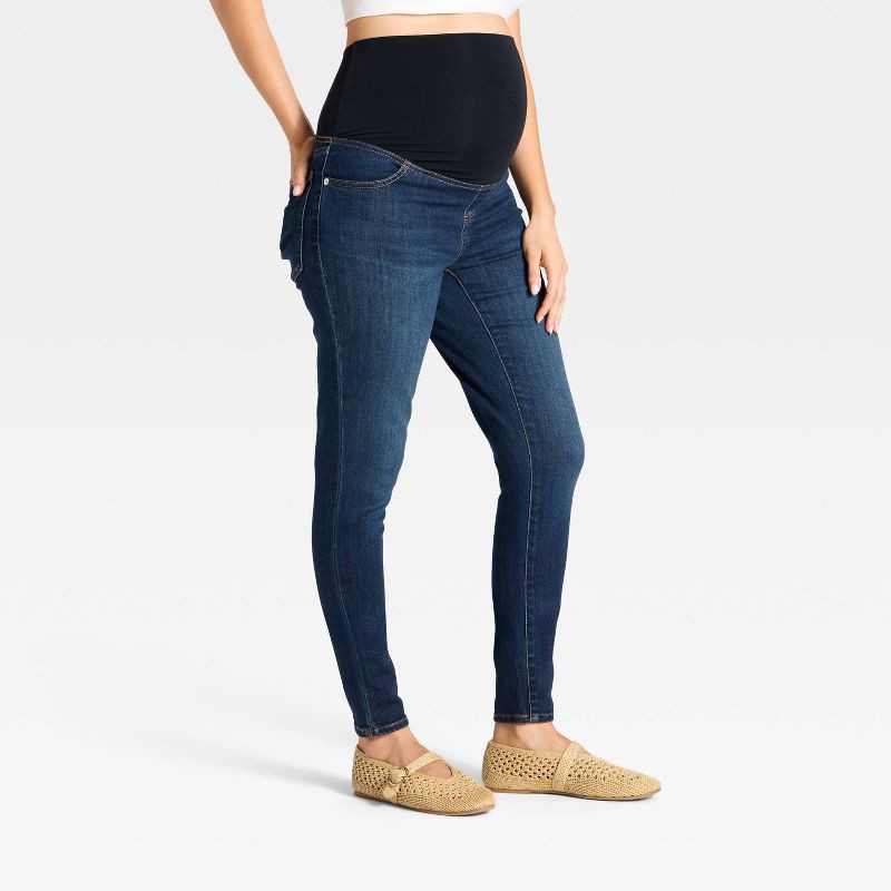 slide 4 of 5, Over The Belly Low-Rise Skinny Maternity Jeans - Isabel Maternity by Ingrid & Isabel™ Dark Wash 4, 1 ct