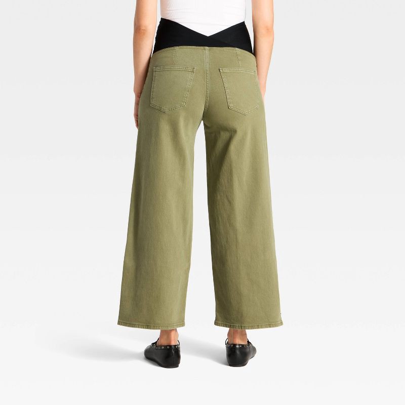 slide 2 of 5, Over The Belly Sailor Wide Leg Maternity Jeans - Isabel Maternity by Ingrid & Isabel™ Olive Green 4, 1 ct