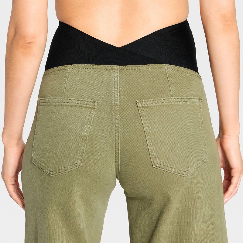 slide 2 of 5, Over The Belly Sailor Wide Leg Maternity Jeans - Isabel Maternity by Ingrid & Isabel™ Olive Green 8, 1 ct