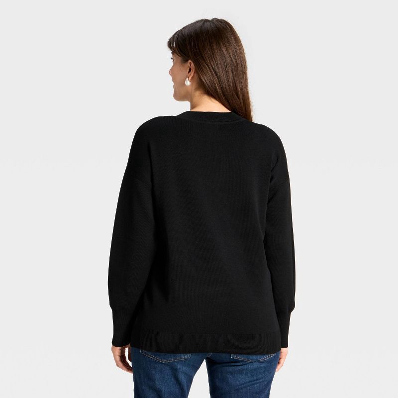 slide 2 of 3, Crewneck Essential Maternity Pullover Sweater - Isabel Maternity by Ingrid & Isabel™ Black XL, 1 ct