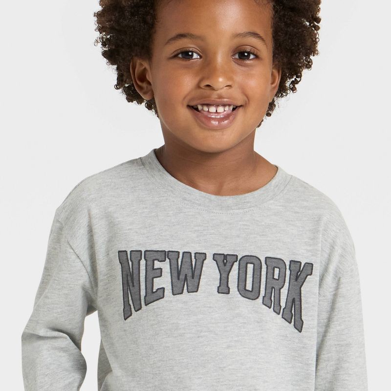 slide 2 of 4, Toddler Boys' Long Sleeve Oversized T-Shirt - Cat & Jack™ Gray 18M, 1 ct