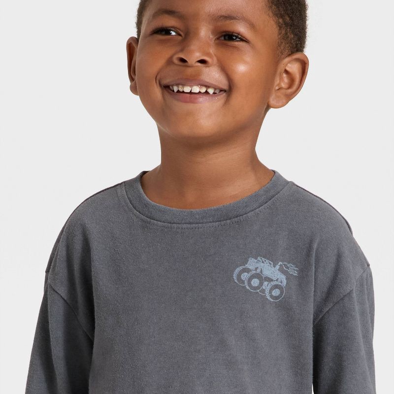 slide 2 of 4, Toddler Boys' Long Sleeve Oversized T-Shirt - Cat & Jack™ Black 3T, 1 ct