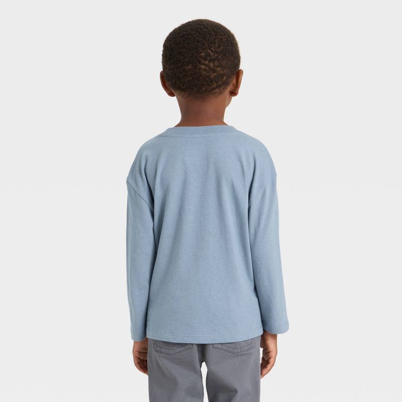 slide 3 of 4, Toddler Boys' Long Sleeve Oversized T-Shirt - Cat & Jack™ Blue 18M, 1 ct
