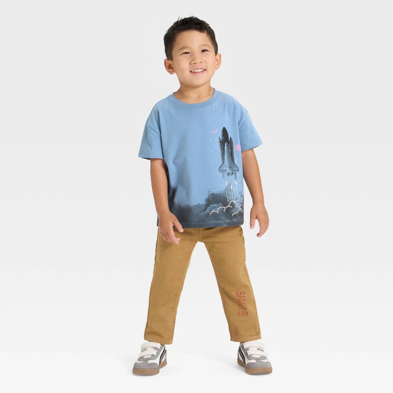 slide 4 of 4, Toddler Boys' Short Sleeve Oversized T-Shirt - Cat & Jack™ Blue 4T, 1 ct