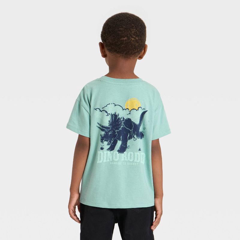 slide 3 of 4, Toddler Boys' Short Sleeve Oversized T-Shirt - Cat & Jack™ Ocean Green 12M, 1 ct