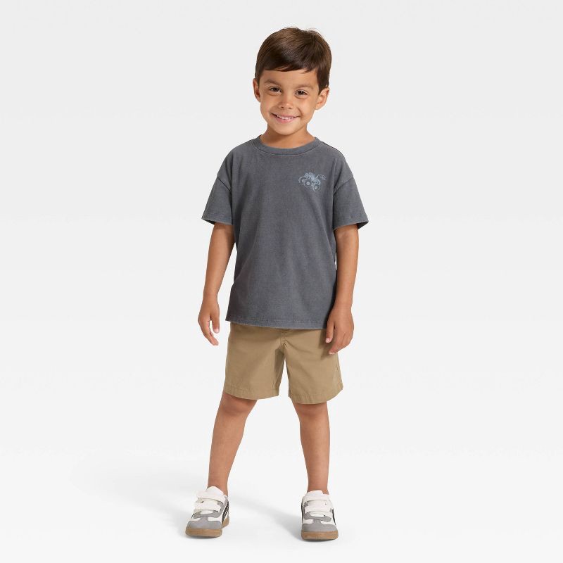 slide 3 of 3, Toddler Boys' Short Sleeve Oversized T-Shirt - Cat & Jack™ Black 4T, 1 ct