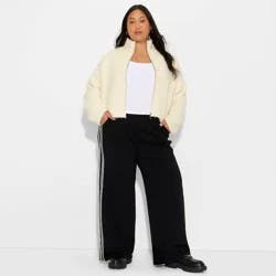 Women's Full Zip Mock Turtleneck Cardigan - Wild Fable™ Off-White XXL