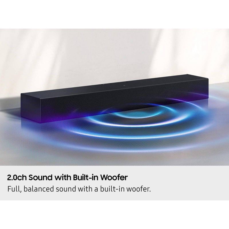 slide 6 of 10, Samsung 2.0Ch Soundbar with Built-in Woofer - Titan Black (HW-B400F), 1 ct
