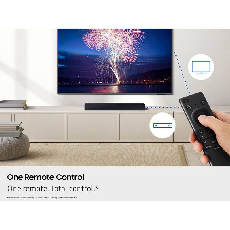 slide 7 of 10, Samsung 2.0Ch Soundbar with Built-in Woofer - Titan Black (HW-B400F), 1 ct