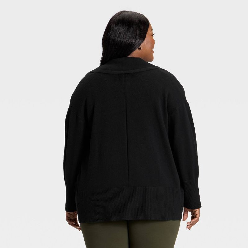 slide 2 of 3, Women's Essential Open Cardigan Sweater - Ava & Viv™ Black XXL, 1 ct