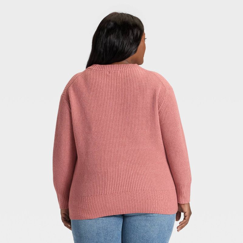slide 2 of 3, Women's Crewneck Pullover Sweater - Ava & Viv™ Mauve 3X, 1 ct