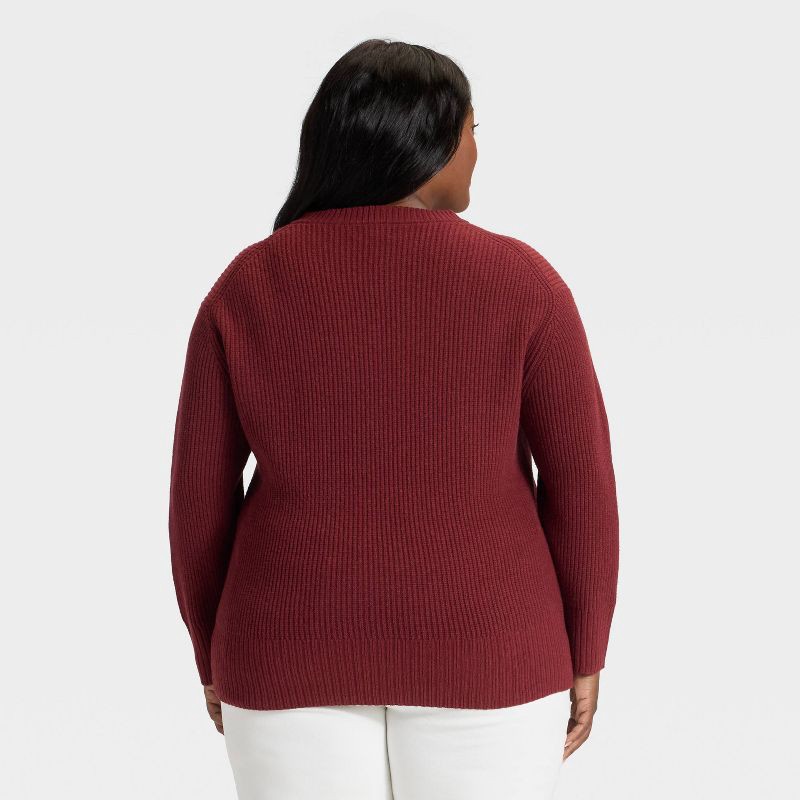 slide 2 of 3, Women's V-Neck Pullover Sweater - Ava & Viv™ Burgundy 3X, 1 ct