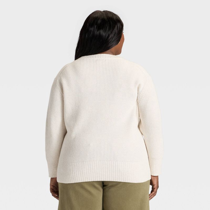 slide 2 of 3, Women's V-Neck Pullover Sweater - Ava & Viv™ Oatmeal XXL, 1 ct