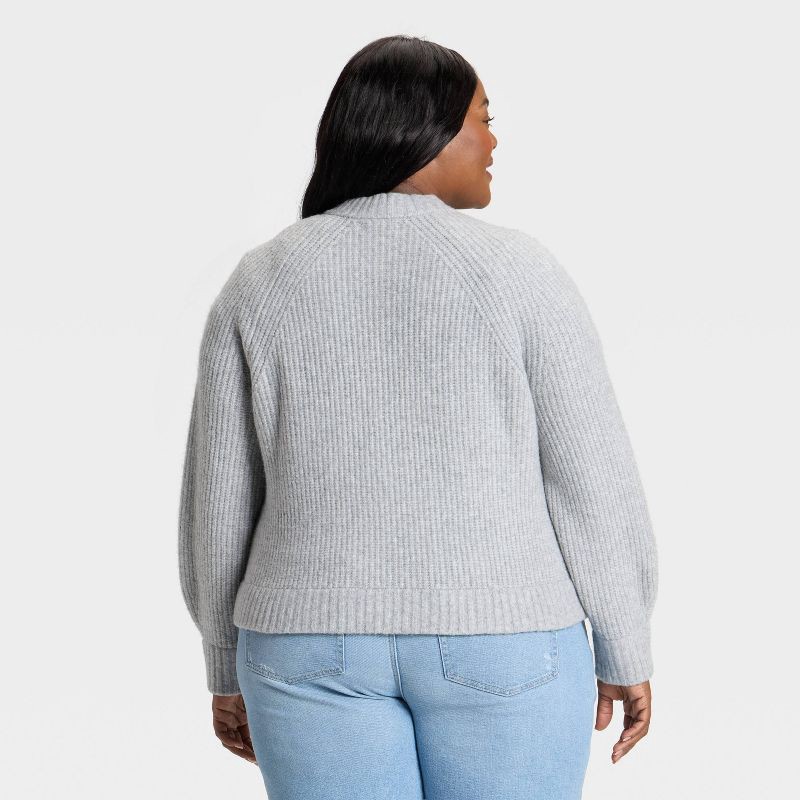 slide 2 of 3, Women's Double Zip Cardigan Sweater - Ava & Viv™ Gray 3X, 1 ct