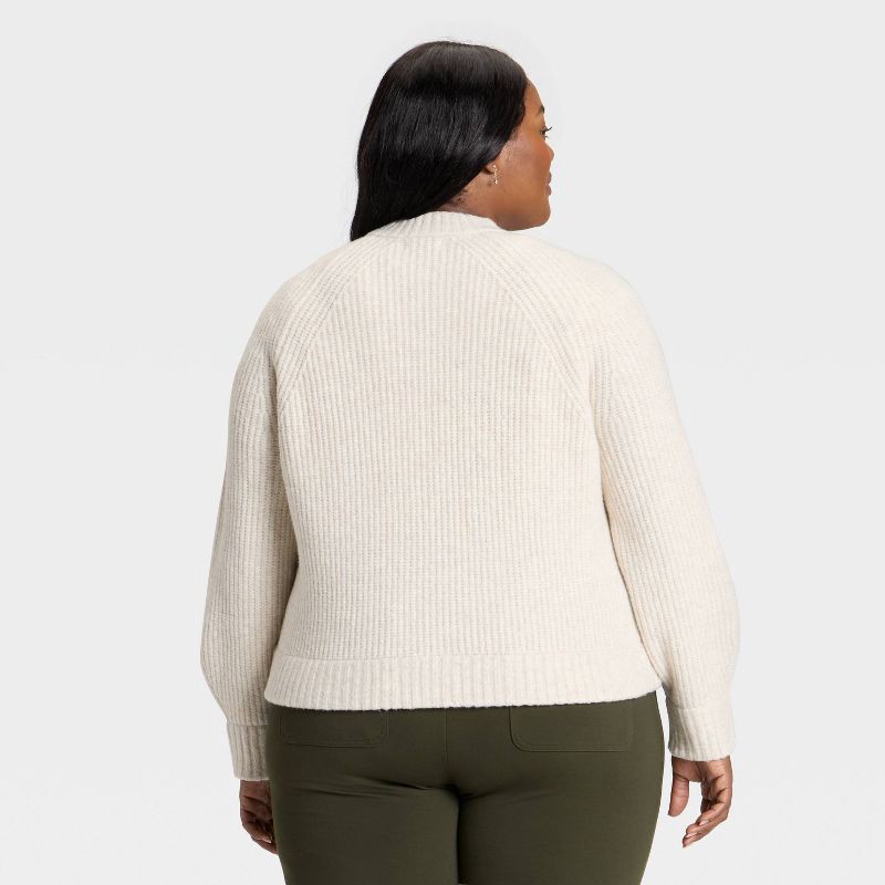 slide 2 of 3, Women's Double Zip Cardigan Sweater - Ava & Viv™ Oatmeal XXL, 1 ct