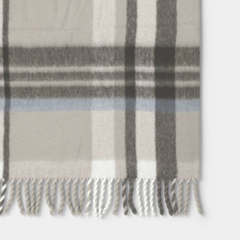 slide 4 of 5, Woven Plaid Throw Blanket Gray - Threshold™, 1 ct
