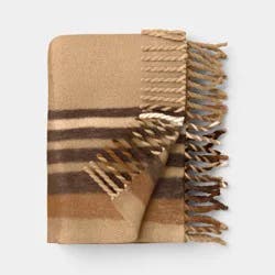 Woven Plaid Throw Blanket Tan - Threshold™