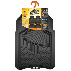 Armor All 4pc Rubber All Season Trim-to-Fit Floor Mats Black