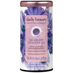 The Republic of Tea Beautifying Botanicals Daily Beauty Blueberry Lavender Herbal Tea Bags - 36ct