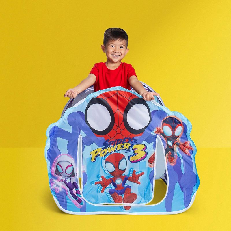slide 6 of 7, Marvel Playhut Spidey's Webquarters Playhouse Play Tent, 1 ct