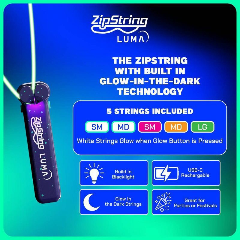 slide 3 of 11, ZipString 2''X6'' Luma Glow in the Dark Catch Games, 1 ct