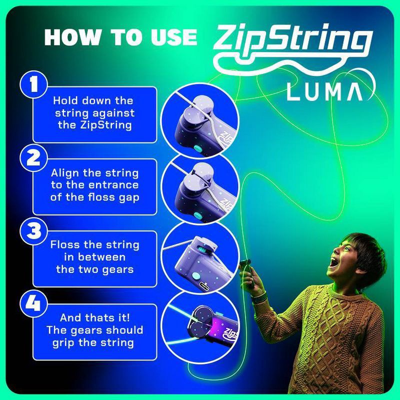 slide 4 of 11, ZipString 2''X6'' Luma Glow in the Dark Catch Games, 1 ct