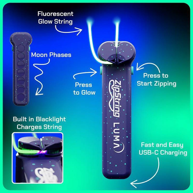 slide 5 of 11, ZipString 2''X6'' Luma Glow in the Dark Catch Games, 1 ct