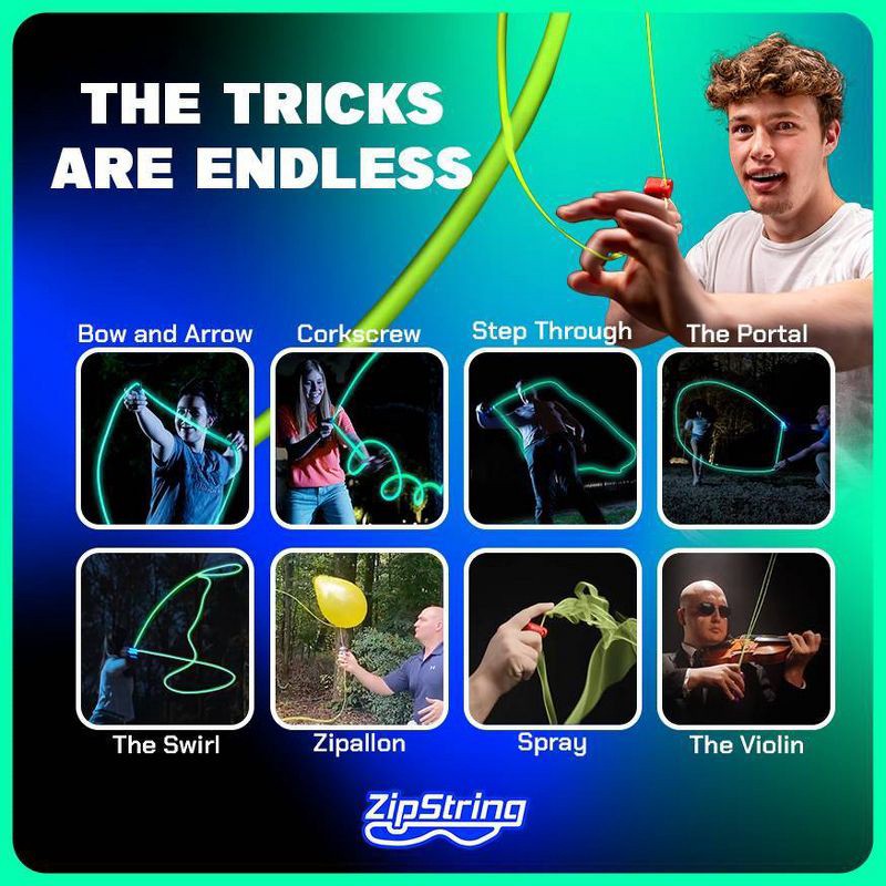 slide 7 of 11, ZipString 2''X6'' Luma Glow in the Dark Catch Games, 1 ct