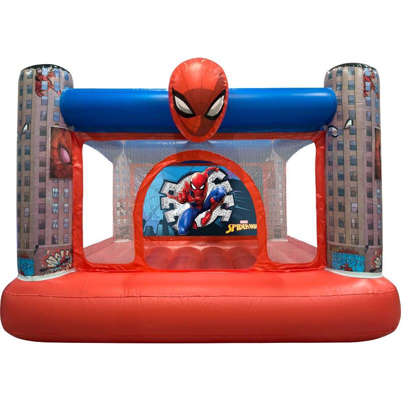 slide 2 of 8, Funormous Spider-Man Bounce House with Built in Air Pump, 1 ct