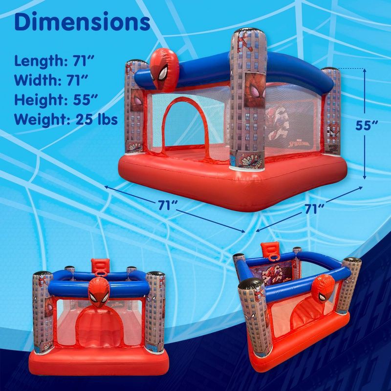 slide 3 of 8, Funormous Spider-Man Bounce House with Built in Air Pump, 1 ct