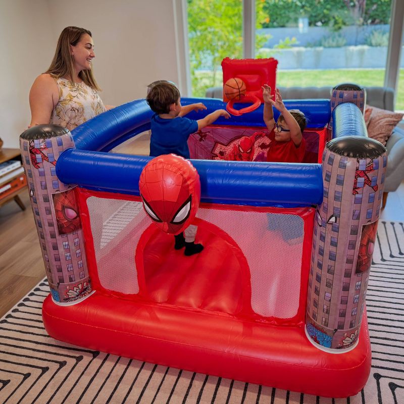 slide 6 of 8, Funormous Spider-Man Bounce House with Built in Air Pump, 1 ct