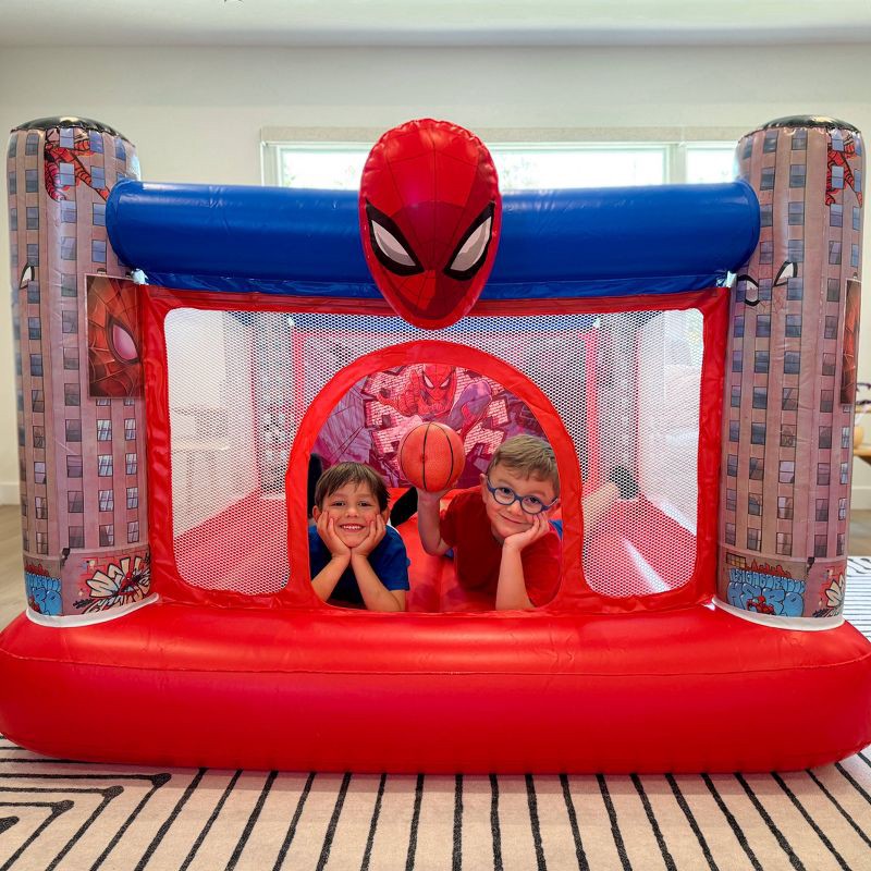 slide 7 of 8, Funormous Spider-Man Bounce House with Built in Air Pump, 1 ct