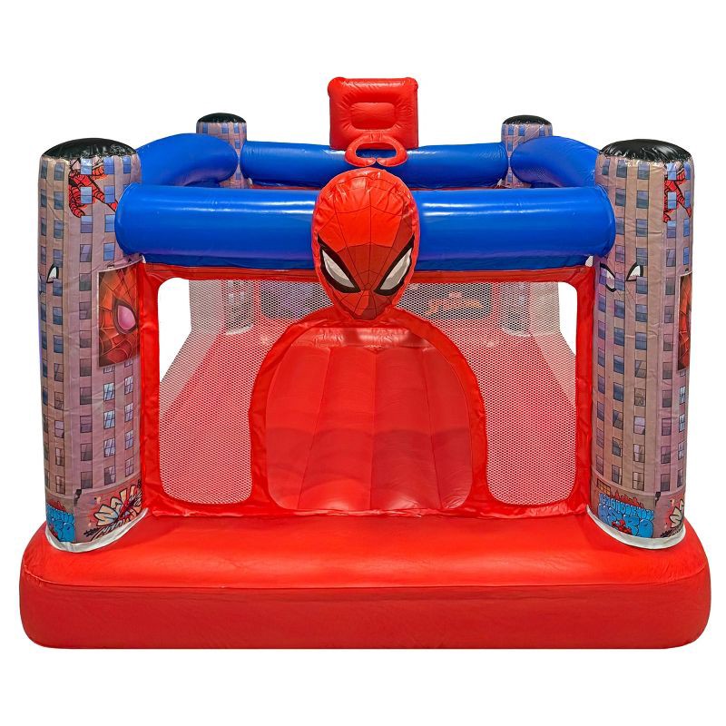 slide 1 of 8, Funormous Spider-Man Bounce House with Built in Air Pump, 1 ct