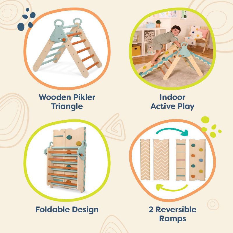 slide 4 of 12, B. toys Wooden Pikler Triangle Climber Set - Wonder Climber, 1 ct