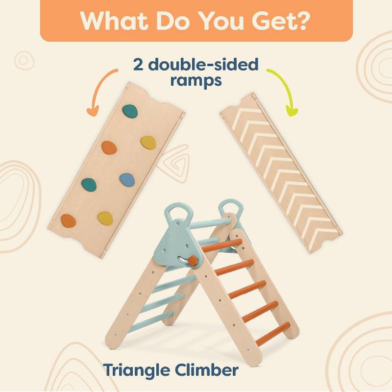 slide 5 of 12, B. toys Wooden Pikler Triangle Climber Set - Wonder Climber, 1 ct
