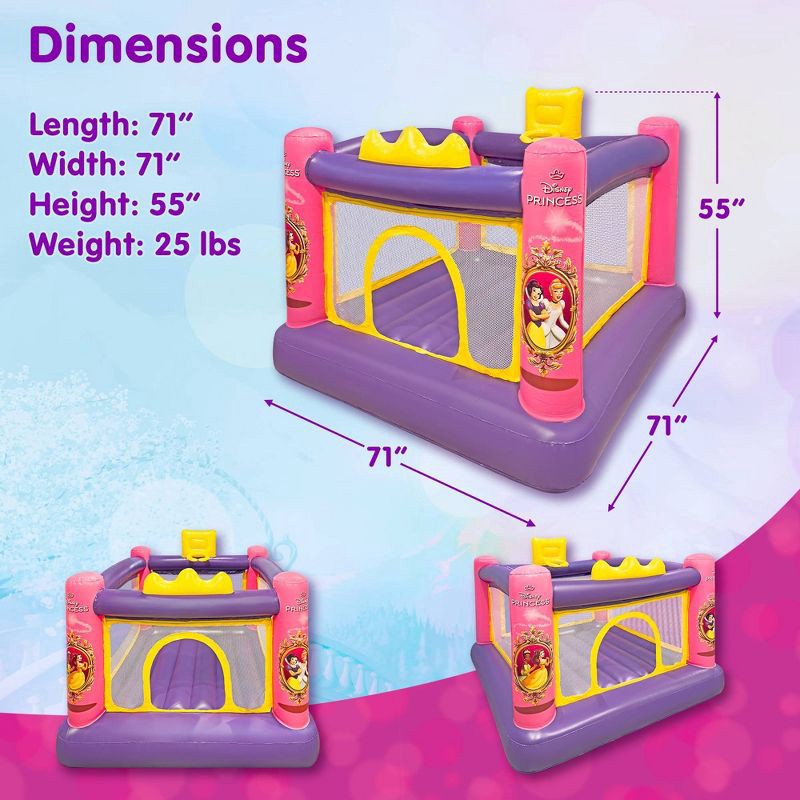 slide 4 of 9, Funormous Disney Princess Bounce House with Built in Air Pump, 1 ct