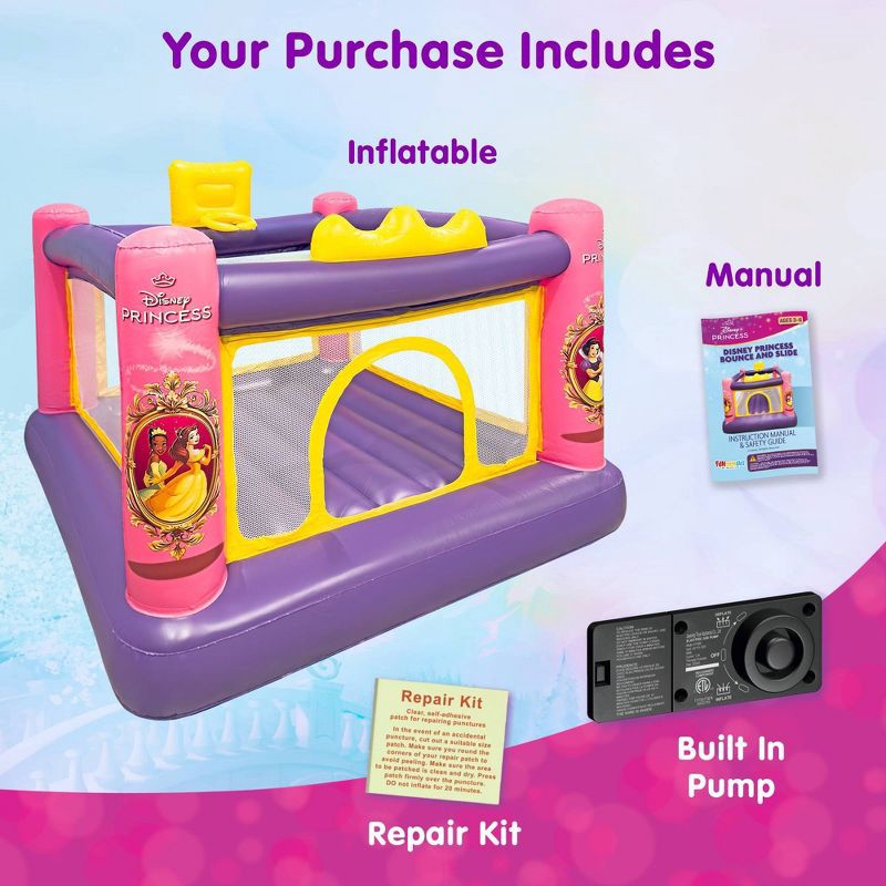 slide 5 of 9, Funormous Disney Princess Bounce House with Built in Air Pump, 1 ct