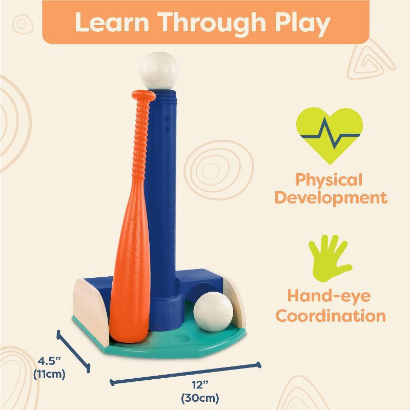 slide 5 of 12, B. toys Tee-Ball Sport Ball Set - 5pc, 5 ct