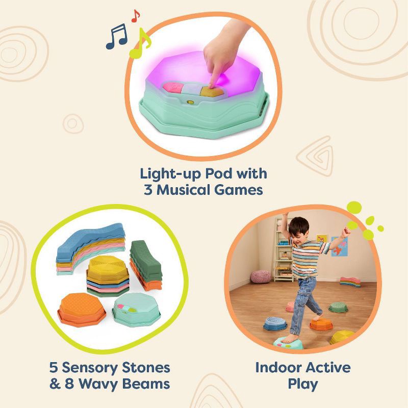slide 4 of 15, B. toys Balance Beams – Balance & Groove Set Balance Board with Music & Lights, 1 ct