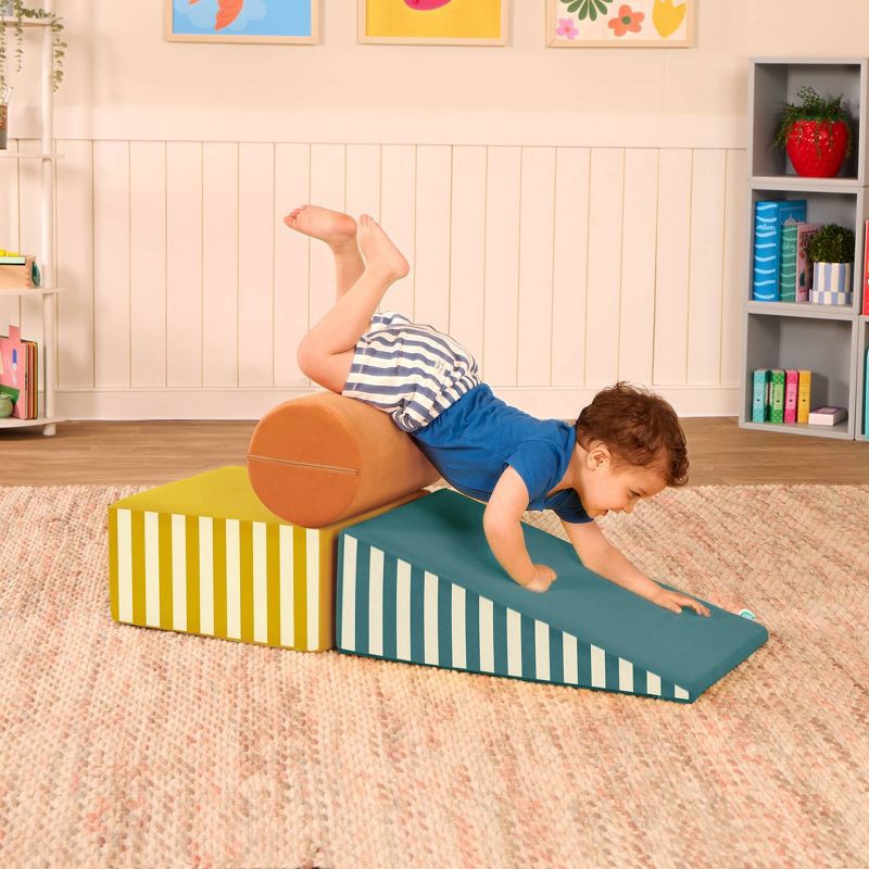 slide 7 of 9, B. toys Modular Foam Shapes Playset with Ramp- Wonder Shapes Balance Board, 1 ct